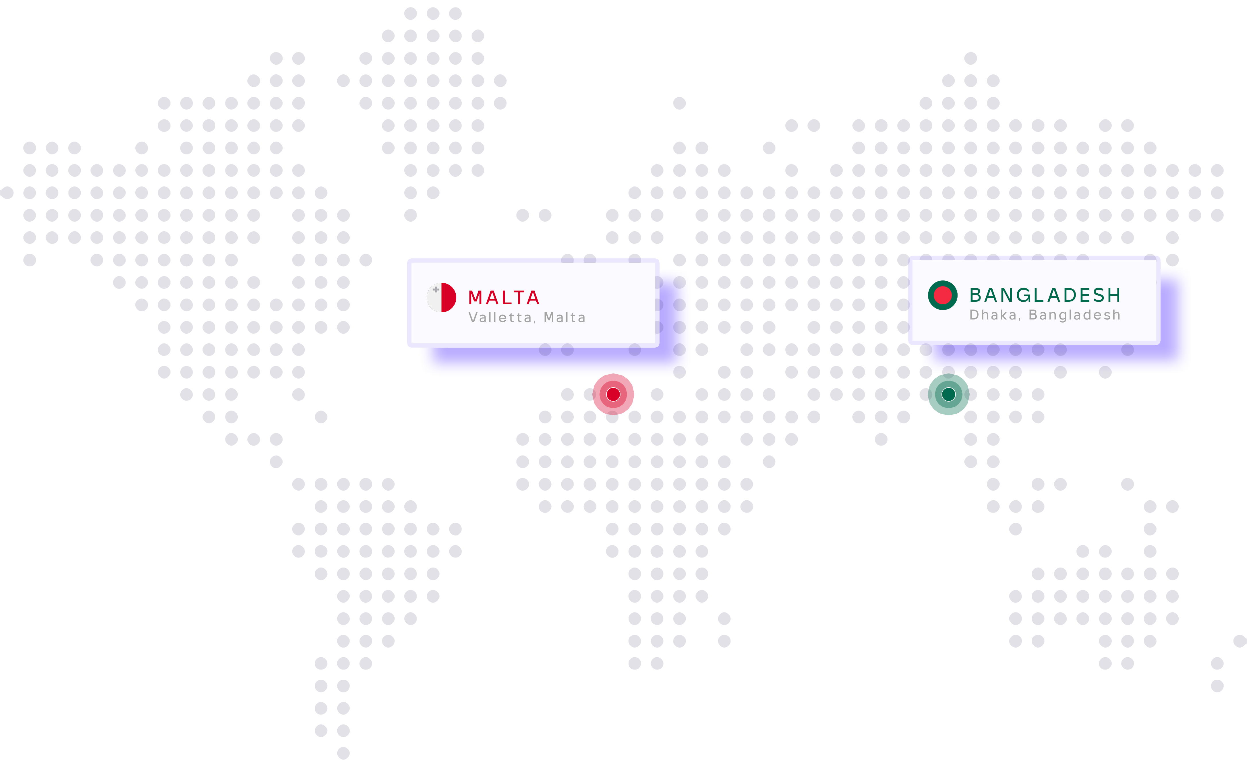 World map showing office locations
